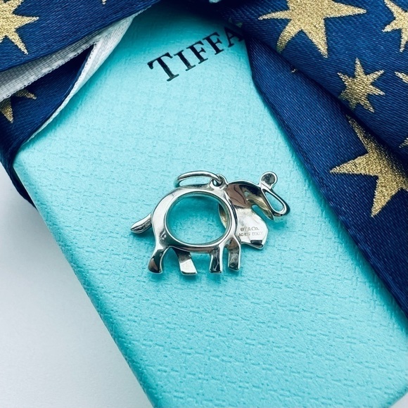 Tiffany & Co. Save the Wild Elephant Charm with Tsavorite Sterling Silver Pouch - Picture 4 of 9